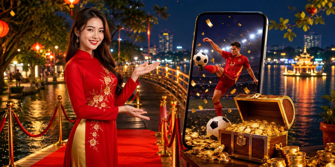 Người dùng Hà Nội theo dõi kèo bóng đá lớn trong trang phục áo dài truyền thống