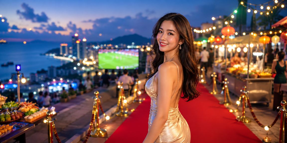 Người chơi slot game tại khu chợ đêm Phú Quốc với không khí sôi động về đêm